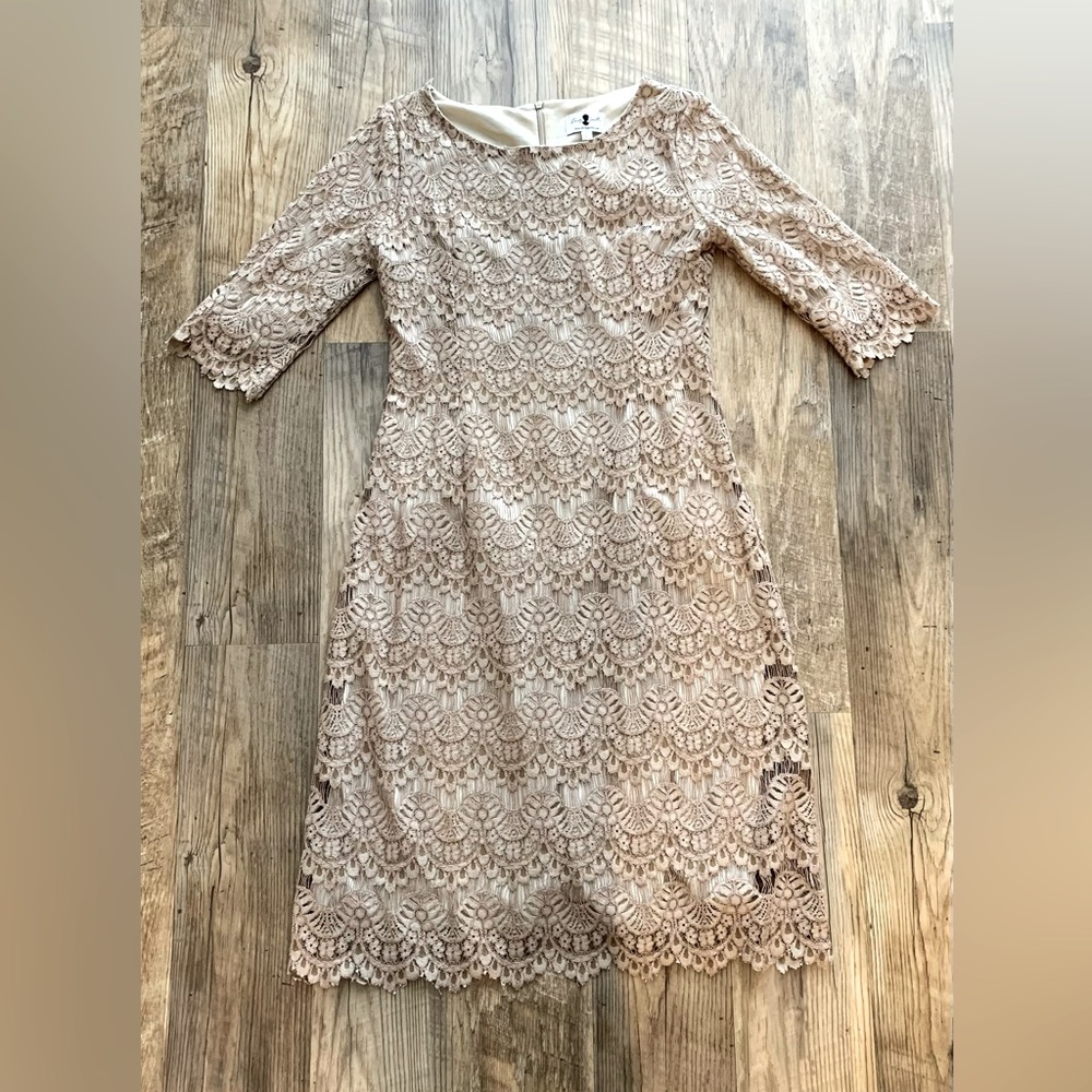 Taupe Dainty Jewell knee length dress
